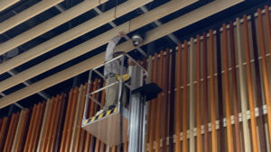 ITVカメラの動作確認高所作業